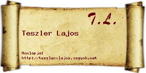 Teszler Lajos névjegykártya